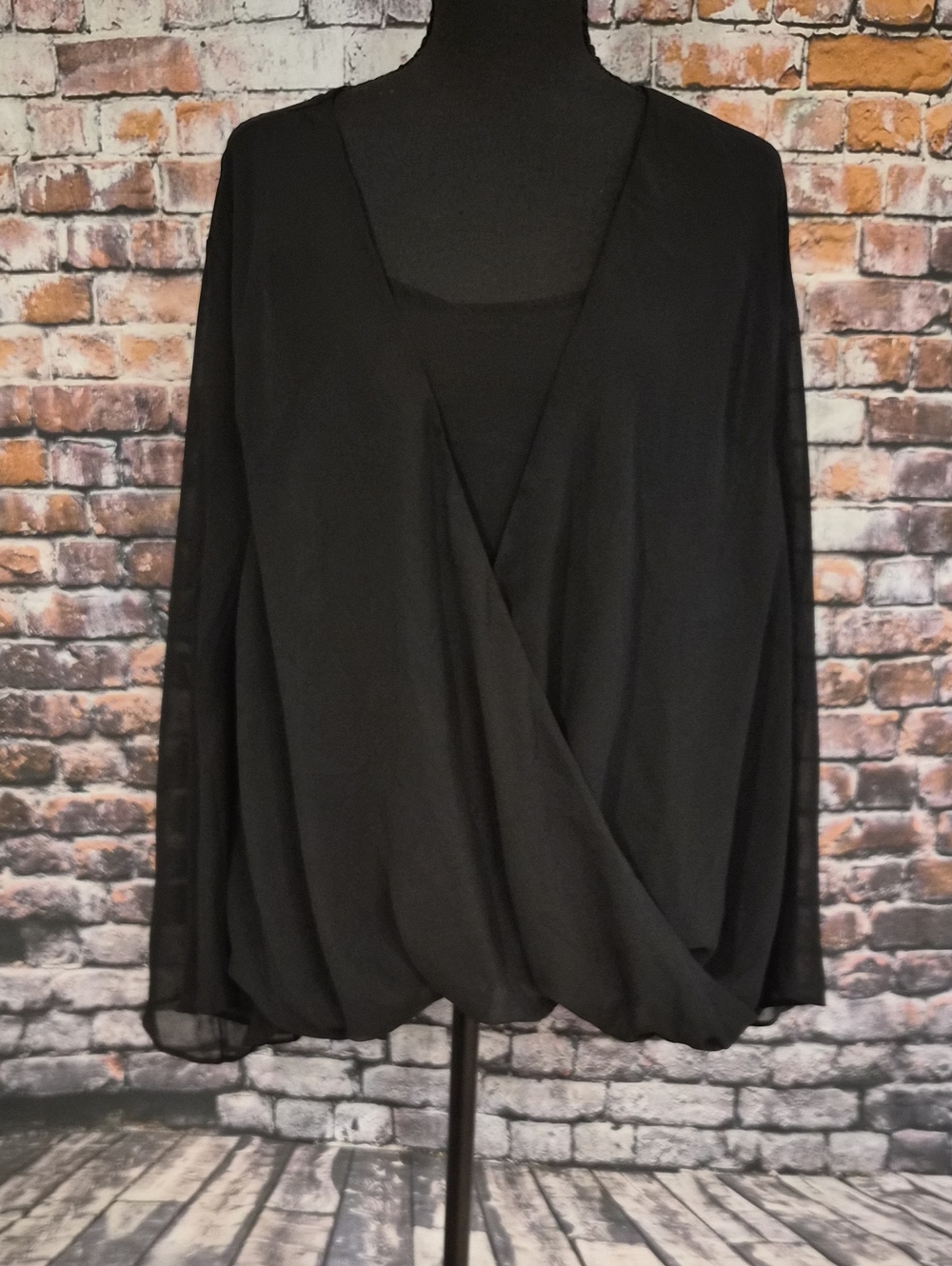 Cato Black Women's Wrap-Style Blouse